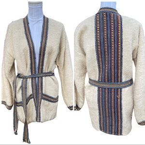 Vintage Handmade Native American Style Belted Open Jacket Medium